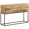 Image de vidaXL Table Console 110x30x75 cm Bois de manguier Massif Brut et Fer, Bout de canapé, Table Console de Couloir, Table Console de Salon