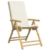 Image de vidaXL Lot de 6 Chaises Inclinables de Jardin Pliantes avec Coussins, Sièges avec Accoudoirs, Fauteuils avec Dossier de Patio, Blanc Crème Bambou