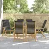 Image de vidaXL Chaises inclinables de jardin pliantes lot de 6 coussins bambou