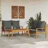 Image de vidaXL Salon de jardin 3 pcs avec coussins bois massif d'acacia