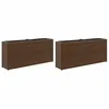 Image de vidaXL Jardinières avec 2 Pots 2 pcs Marron 90x20x40 cm résine tressée