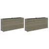 Image de vidaXL Jardinières avec 2 Pots 2 pcs Gris 90x20x40 cm résine tressée
