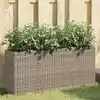 Image de vidaXL Jardinières avec 2 pots 2 pcs gris 90x20x40 cm résine tressée