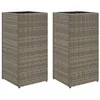 Image de vidaXL Jardinières 2 pcs Gris 30x30x60 cm résine tressée