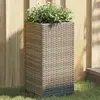 Image de vidaXL Jardinières 2 pcs gris 30x30x60 cm résine tressée