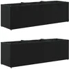 Image de vidaXL Jardinières avec 3 Pots 2 pcs Noir 105x30x32 cm résine tressée