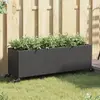 Image de vidaXL Jardinières et roulettes 2 pcs noir 107x32x38 cm résine tressée