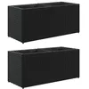 Image de vidaXL Jardinières avec 2 Pots 2 pcs Noir 72x30x32 cm résine tressée
