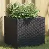 Image de vidaXL Jardinières 2 pcs noir 36x30x32 cm résine tressée