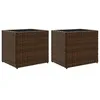 Image de vidaXL Jardinières 2 pcs Marron 36x30x32 cm résine tressée
