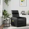 Image de vidaXL Fauteuil de massage inclinable Noir Similicuir
