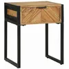 Image de vidaXL Table de Chevet avec tiroir Marron 40 x 35 x 50 cm, Table de Nuit en Bois Rustique, Rangement Compact, Meuble Contemporain Polyvalent pour Chambre