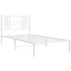 Image de vidaXL Cadre de Lit Métal avec Tête de Lit, Lit Simple avec Lattes et Pieds, Lit Adulte de Chambre à Coucher Intérieur, Moderne, Blanc 100x190 cm