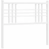 Image de vidaXL Tête de lit métal Blanc 100 cm, tête de lit pour lit Simple, tête de lit Blanche, tête de lit en métal