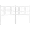 Image de vidaXL Tête de lit métal Blanc 160 cm, tête de lit pour lit Double, tête de lit Blanche, tête de lit en métal