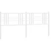 Image de vidaXL Tête de lit métal Blanc 180 cm, tête de lit pour lit Double, tête de lit Blanche, tête de lit en métal