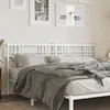 Image de vidaXL Tête de lit métal Blanc 200 cm, tête de lit pour lit Double, tête de lit Blanche, tête de lit en métal