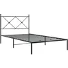 Image de vidaXL Metal Bed Frame with Headboard Black 100x200 cm, Single Bed, Bedroom Furniture, Guest Bed, Bed, Metal Bed Frame, Bed Base, Metal Bed