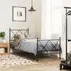 Image de vidaXL Cadre de lit métal sans matelas avec pied de lit noir 75x190 cm