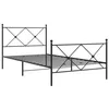 Image de vidaXL Cadre de lit métal sans Matelas avec Pied de lit Noir 100x190cm