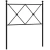 Image de vidaXL Tête de lit métal Noir 75 cm, tête de lit pour lit Simple, tête de lit Noire, tête de lit en métal