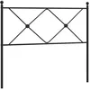 Image de vidaXL Tête de lit métal Noir 100 cm, tête de lit pour lit Simple, tête de lit Noire, tête de lit en métal