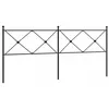 Image de vidaXL Tête de lit métal Noir 193 cm, tête de lit pour lit Double, tête de lit Noire, tête de lit en métal