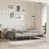 Image de vidaXL Cadre de lit métal sans matelas et pied de lit blanc 183x213 cm
