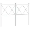 Image de vidaXL Tête de lit métal Blanc 120 cm, tête de lit pour lit Double, tête de lit Blanche, tête de lit en métal