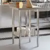 Image de vidaXL Table de travail de cuisine avec dosseret 55x55x93 cm inox