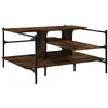 Image de vidaXL Table Basse chêne fumé 100x100x48,5 cm Bois d'ingénierie