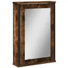 Image de vidaXL Armoire à Miroir de Salle de Bain, Placard Mural de Toilette avec Miroir, Meuble de Rangement, Moderne, Chêne Fumé Bois d'Ingénierie