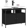Image de vidaXL Armoire lavabo de salle de bain noir 80x30x60 cm