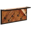 Image de vidaXL Porte-Manteau Mural avec 6 Crochets Bois Massif d'acacia