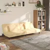 Image de vidaXL Canapé-lit à 2 Places avec Deux Oreillers, Lit de Jour avec Dossier, Lit d'Invité, Meuble de Chambre Salon, Moderne, Crème Velours