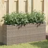 Image de vidaXL Jardinière avec 2 pots gris 90x20x40 cm résine tressée