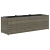 Image de vidaXL Jardinière avec 3 Pots Gris 105x30x32 cm résine tressée, jardinière d'extérieur, bac à Fleurs, bac à tomates, jardinière de terrasse