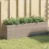 Image de vidaXL Jardinière avec 3 pots gris 105x30x32 cm résine tressée