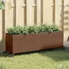 Image de vidaXL Jardinière avec roulettes et 3 pots marron 107x32x38 cm rotin