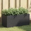 Image de vidaXL Jardinière avec 2 pots noir 72x30x32 cm résine tressée