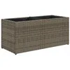 Image de vidaXL Jardinière avec 2 Pots Gris 72x30x32 cm résine tressée, jardinière d'extérieur, bac à Fleurs, bac à tomates, jardinière de terrasse