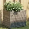 Image de vidaXL Jardinière gris 36x30x32 cm résine tressée