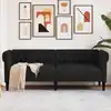 Image de vidaXL Canapé Chesterfield 3 places noir tissu