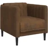 Image de vidaXL Fauteuil, Chaise de Relaxation avec Accoudoirs et Dossier, Canapé avec Pieds, Fauteuil TV de Salon, Moderne, Marron Similicuir Daim