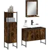 Image de vidaXL Ensemble d'armoires de salle de bain 3 pcs chêne fumé