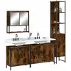 Image de vidaXL Ensemble de meubles de salle de bain 4 pcs Chêne fumé Bois