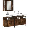 Image de vidaXL Ensemble d'armoires de salle de bain 3 pcs chêne fumé