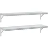 Image de vidaXL Étagères murales 2 pcs 100x30 cm argenté Acier Inoxydable, étagère Flottante, étagère Murale d'exposition, Panneau d'étagère