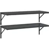 Image de vidaXL Étagères murales 2 pcs 100x40 cm Noir Acier Inoxydable, étagère Flottante, étagère Murale d'exposition, Panneau d'étagère