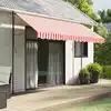 Image de vidaXL Tissu de remplacement pour auvent rayures rouges et blanches